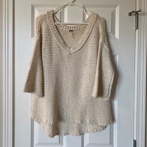 Free People chunky cream sweater